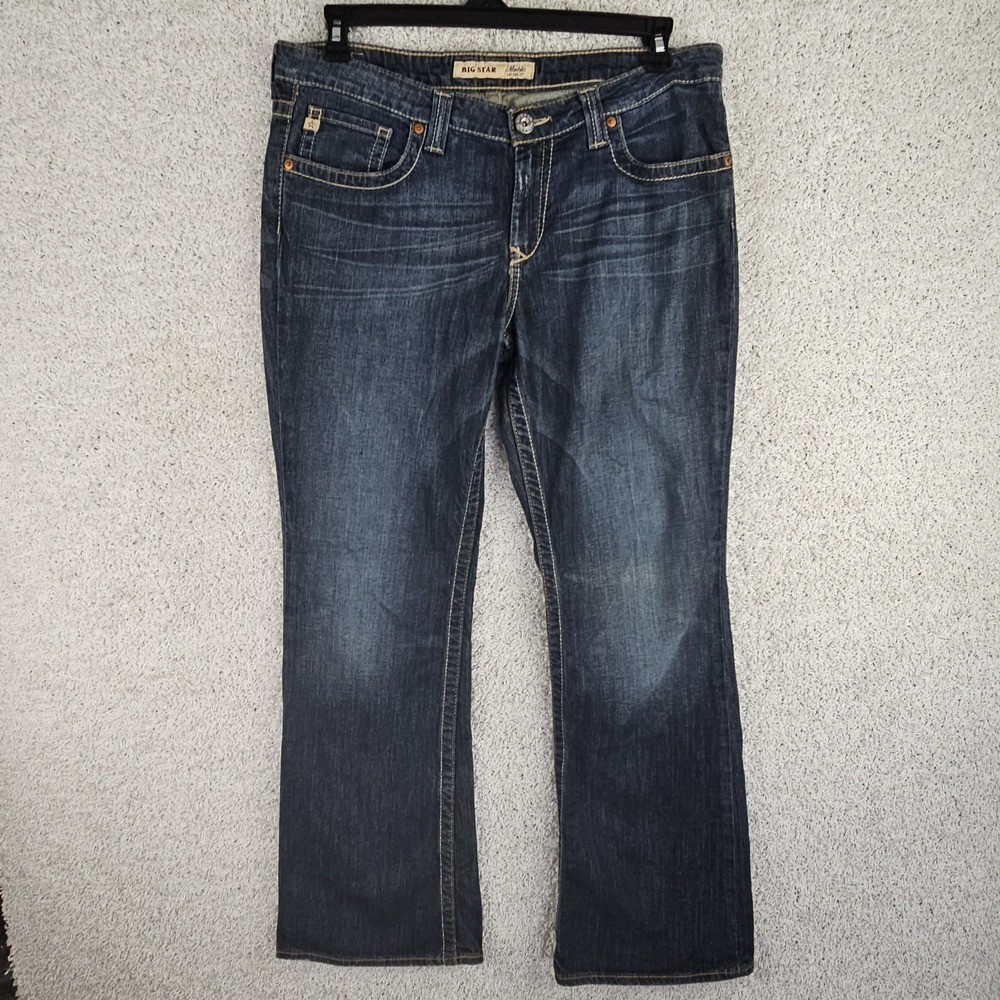 Big Star Maddie Boot Jeans Womens 32R Mid Rise Bootcut Flap Pockest‎ 36x31